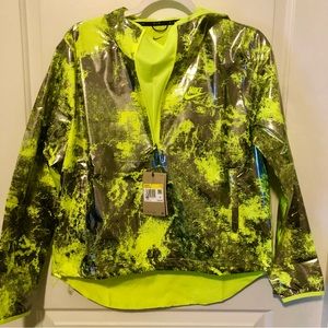 Lime Green And Silver Nike “Move To Zero” Rain Jacket. Women’s Small, NWT!!